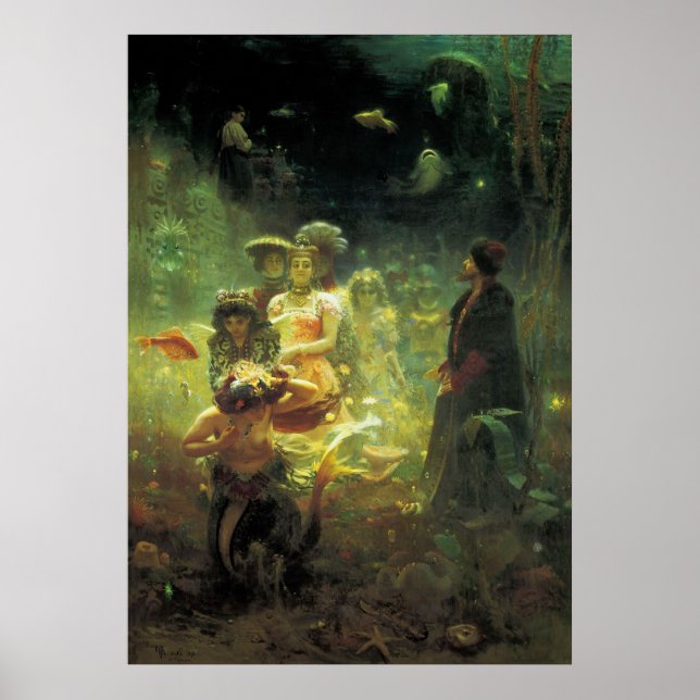 Sadko in the Underwater Kingdom by Ilya Repin Poster (Front)