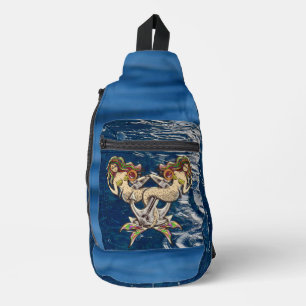 Sadly mermaids at anchor sling bag