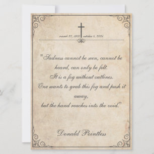 Sadness cannot be seen - Funeral Vintage Card