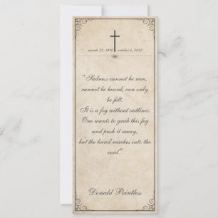 Sadness cannot be seen - Funeral Vintage Card