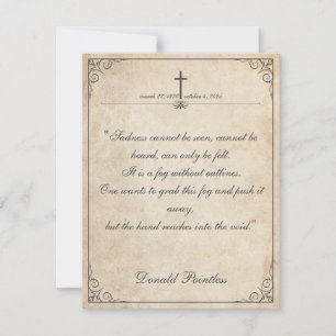 Sadness cannot be seen - Funeral Vintage Card
