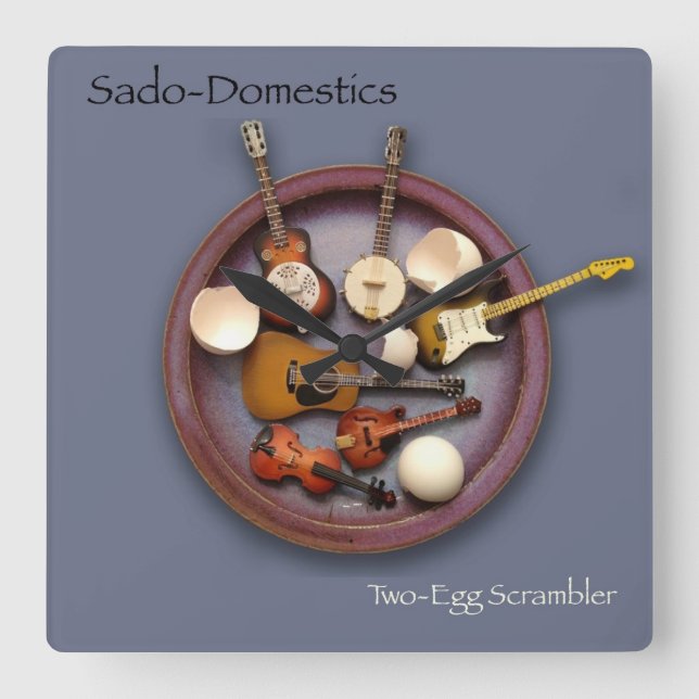 Sado-Domestics Two-Egg Scrambler Wall Clock (Front)