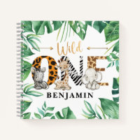 Safari 1st Birthday Guest Book Spiral Notebook