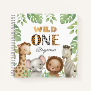 Safari 1st Birthday Guest Book Spiral Notebook