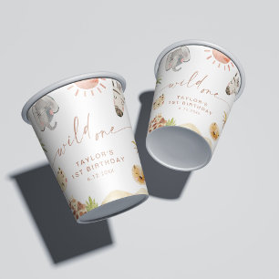 SAFARI 1st Birthday Party Paper Cups
