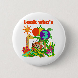 Safari 3rd Birthday  Tshirts and Gifts 6 Cm Round Badge