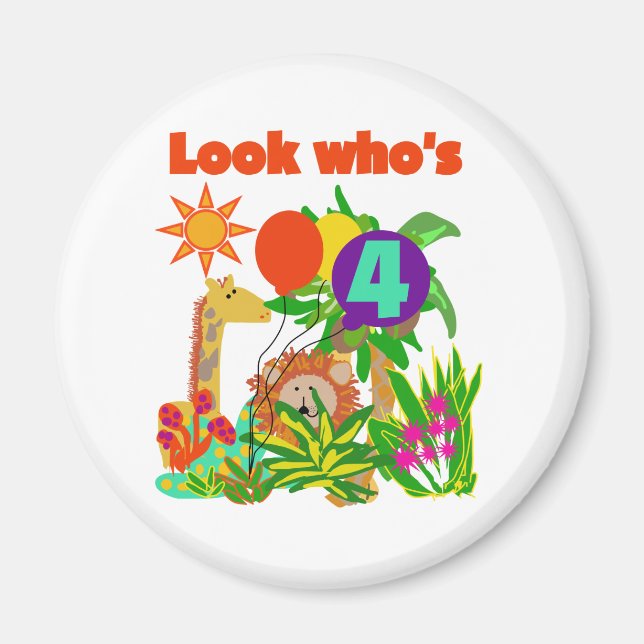 Safari 4th Birthday Tshirts and Gifts Magnet (Front)