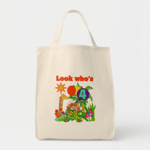 Safari 4th Birthday Tshirts and Gifts Tote Bag