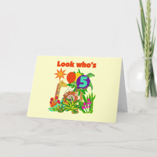 Safari 5th Birthday Tshirts and Gifts Card