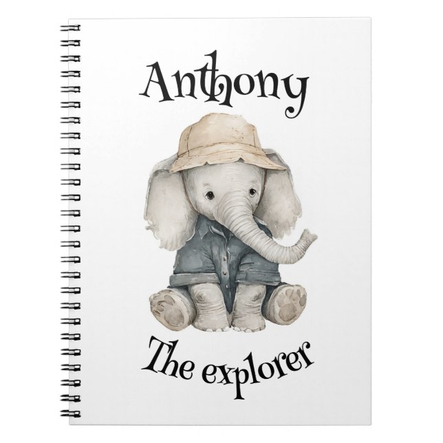 Safari Adventure Babies | Cute Watercolour Animals Notebook (Front)