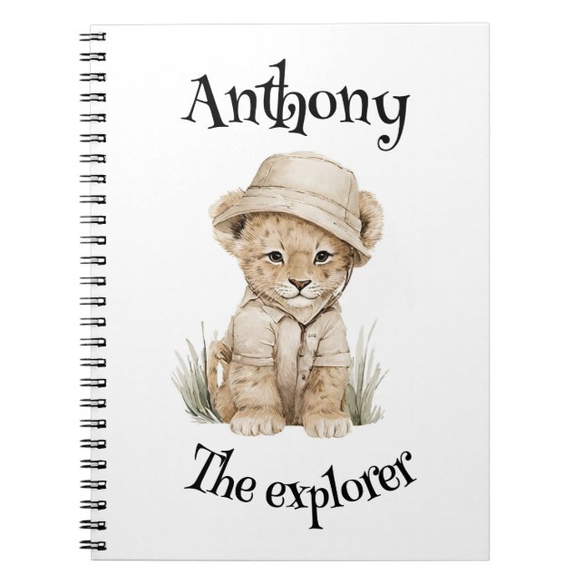 Safari Adventure Babies | Cute Watercolour Animals Notebook (Front)
