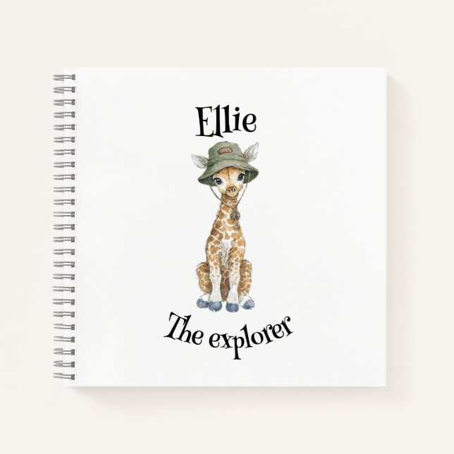 Safari Adventure Babies | Cute Watercolour Animals Notebook (Front)