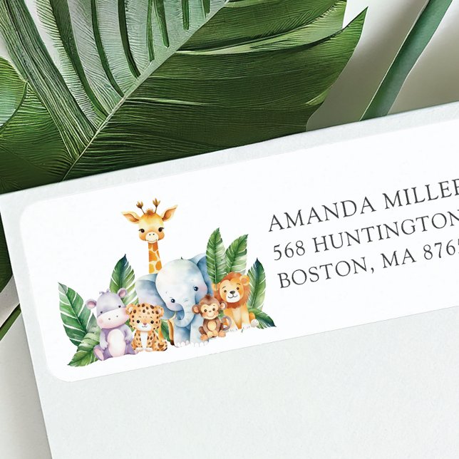 Safari Adventure Baby Shower Address Label (Creator Uploaded)