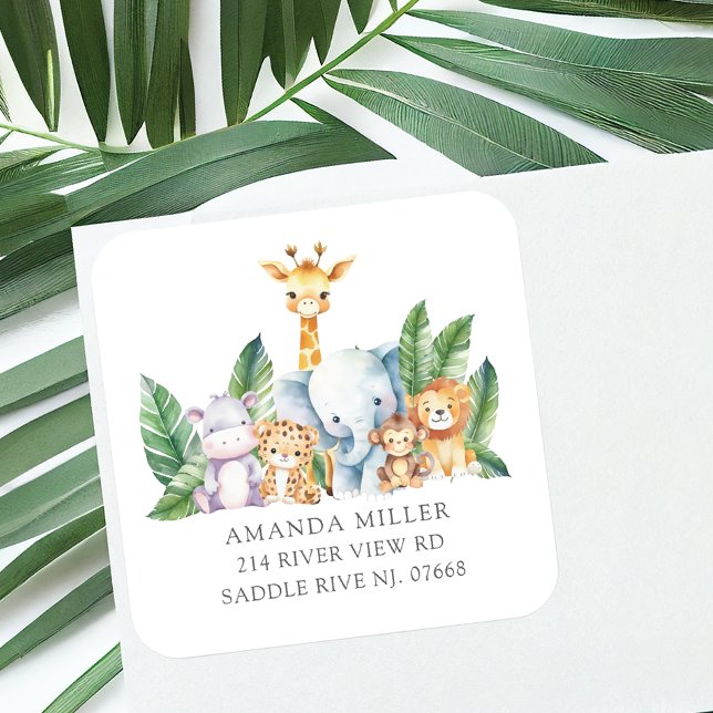 Safari Adventure Baby Shower Address Label (Creator Uploaded)