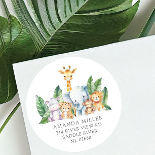 Safari Adventure Baby Shower Address Label