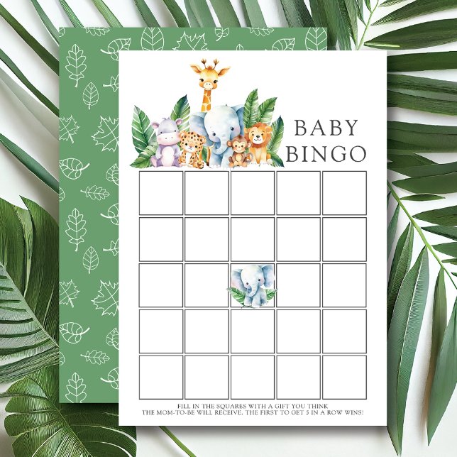 Safari Adventure Baby Shower Bingo Game Invitation (Creator Uploaded)