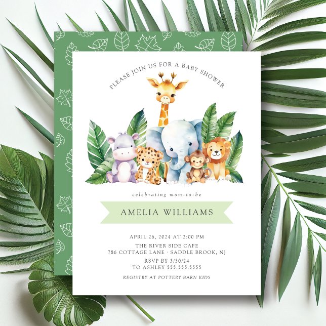 Safari Adventure Baby Shower Invitation (Creator Uploaded)