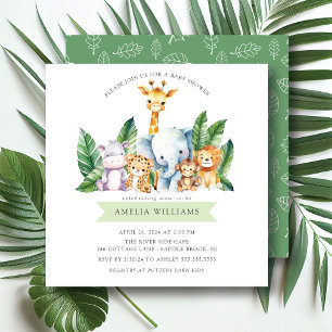 Safari Adventure Baby Shower Invitation