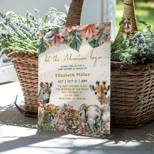 Safari Adventure Baby Shower Invitation (Creator Uploaded)