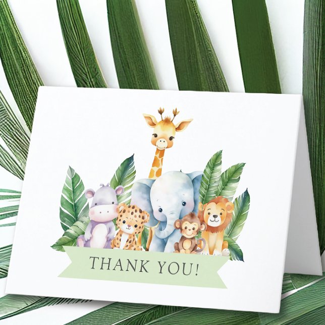 Safari Adventure Baby Shower Thank You Card (Creator Uploaded)