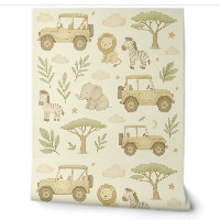 Safari Adventure Nursery Wallpaper Neutral Jungle