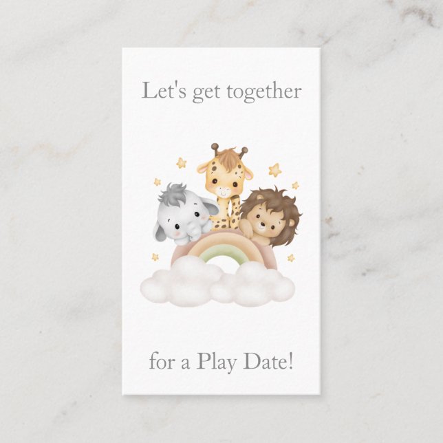 Safari Adventure Playdate Calling Card (Front)
