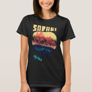 Safari Africa Serengeti Wildlife Elephants Giraffe T-Shirt