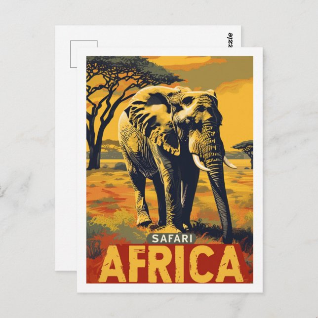 Safari Africa Vintage Famous Travel Place Postcard (Front/Back)