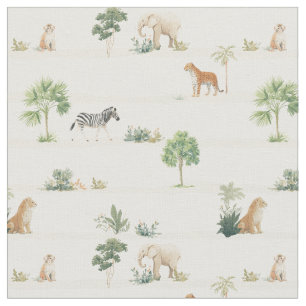 Safari African jungle animals - national park Fabric