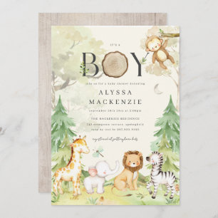 Safari Animal Baby Shower Invitation