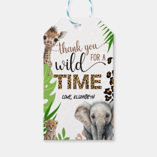 Safari Animal Birthday Leopard Print Party Gift Tags