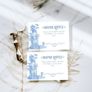 Safari Animal Blue Toile Baby Boy Shower Diaper Enclosure Card
