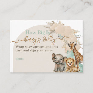Safari animal Boho Oh Boy Baby Shower Game Enclosure Card