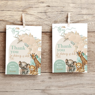Safari animal Boho Oh Boy Baby Shower  Thank You Card