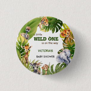 Safari Animal Cute Gender Neutral Baby Shower 3 Cm Round Badge