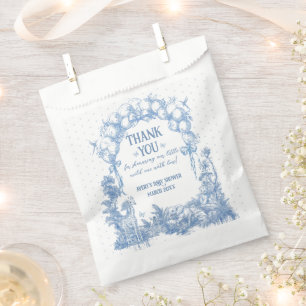Safari Animal Dusty Blue Toile Baby Boy Shower Favour Bags