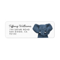 Safari Animal Elephant Return Address Label