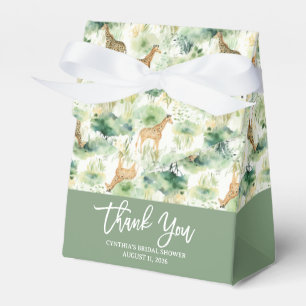 Safari Animal - Giraffe Pattern Sage Green Favour Box