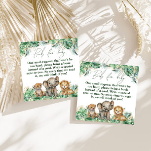 Safari Animal Jungle Green & Gold boy book Enclosure Card