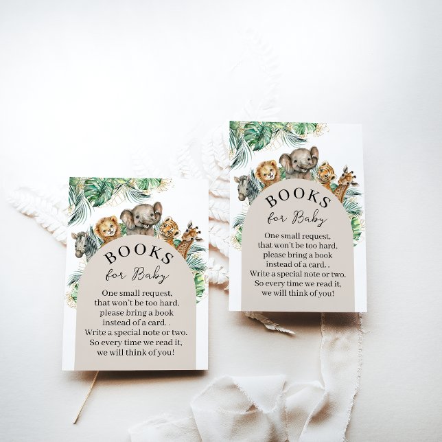 Safari Animal Jungle Modern Baby Shower books Enclosure Card (Creator Uploaded)