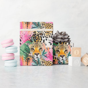 Safari Animal Leopard Colourful Africa Wrapping Paper