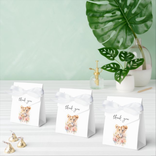 Safari Animal Lion Floral Mum Baby Shower Favour Box (Multiple)