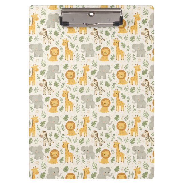 Safari animal nursery print clipboard (Front)