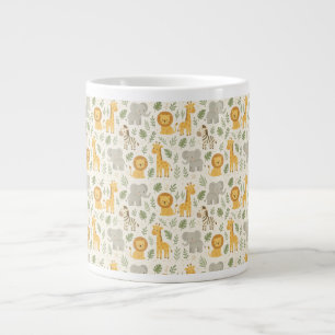 Safari animal nursery print large coffee mug