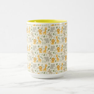 Safari animal nursery print mug