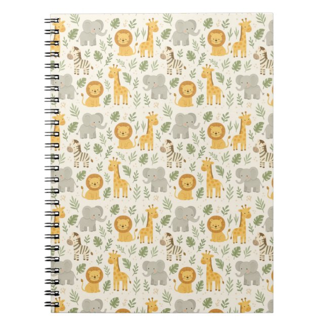 Safari animal nursery print notebook (Front)