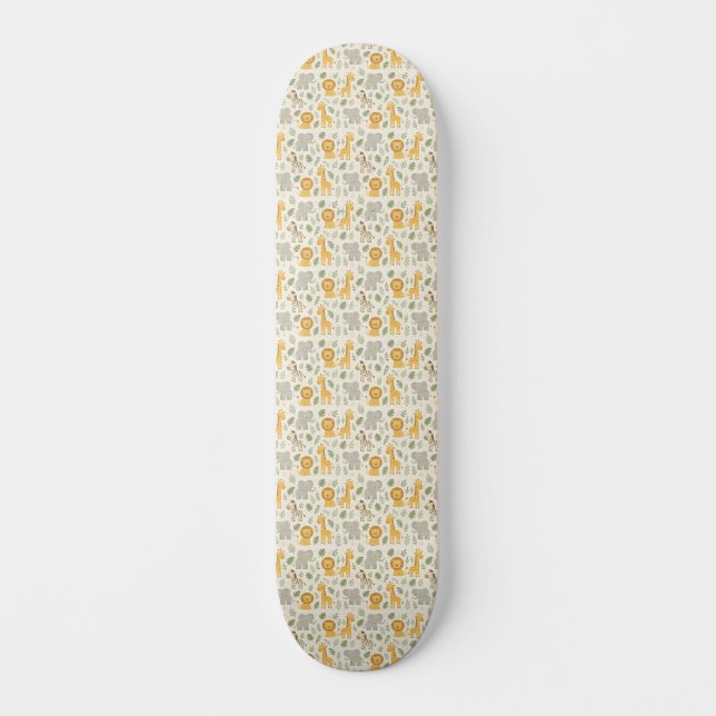Safari animal nursery print skateboard (Front)