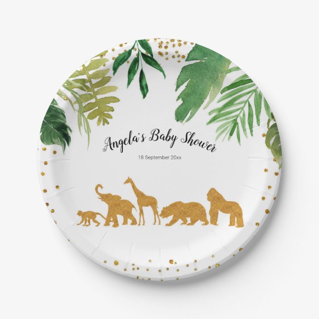 Safari Animal Party Paper Plates (Front)