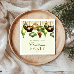 Safari Animal Print Green Gold Christmas Party Napkin
