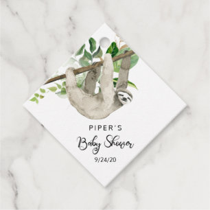 Safari Animal Sloth Baby Shower Thank You Favour Tags